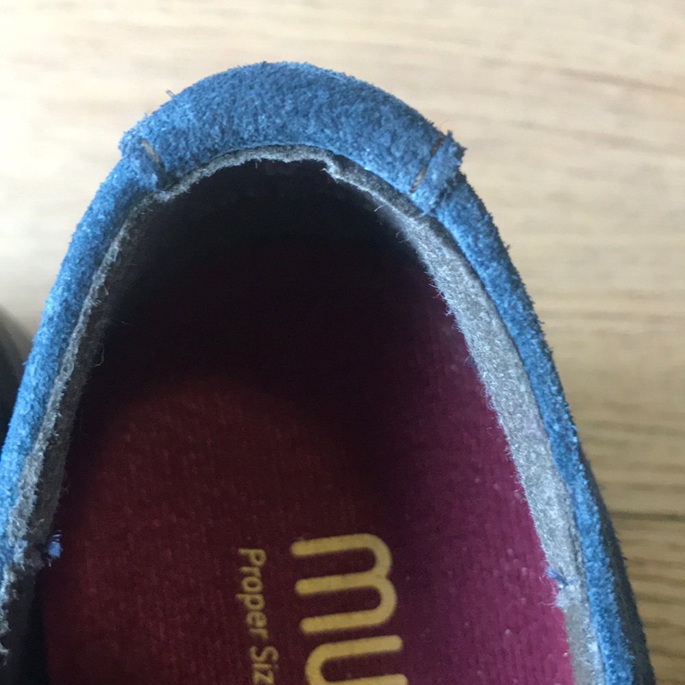 Munro Blue Suede Oxfords - Picture 3 of 8